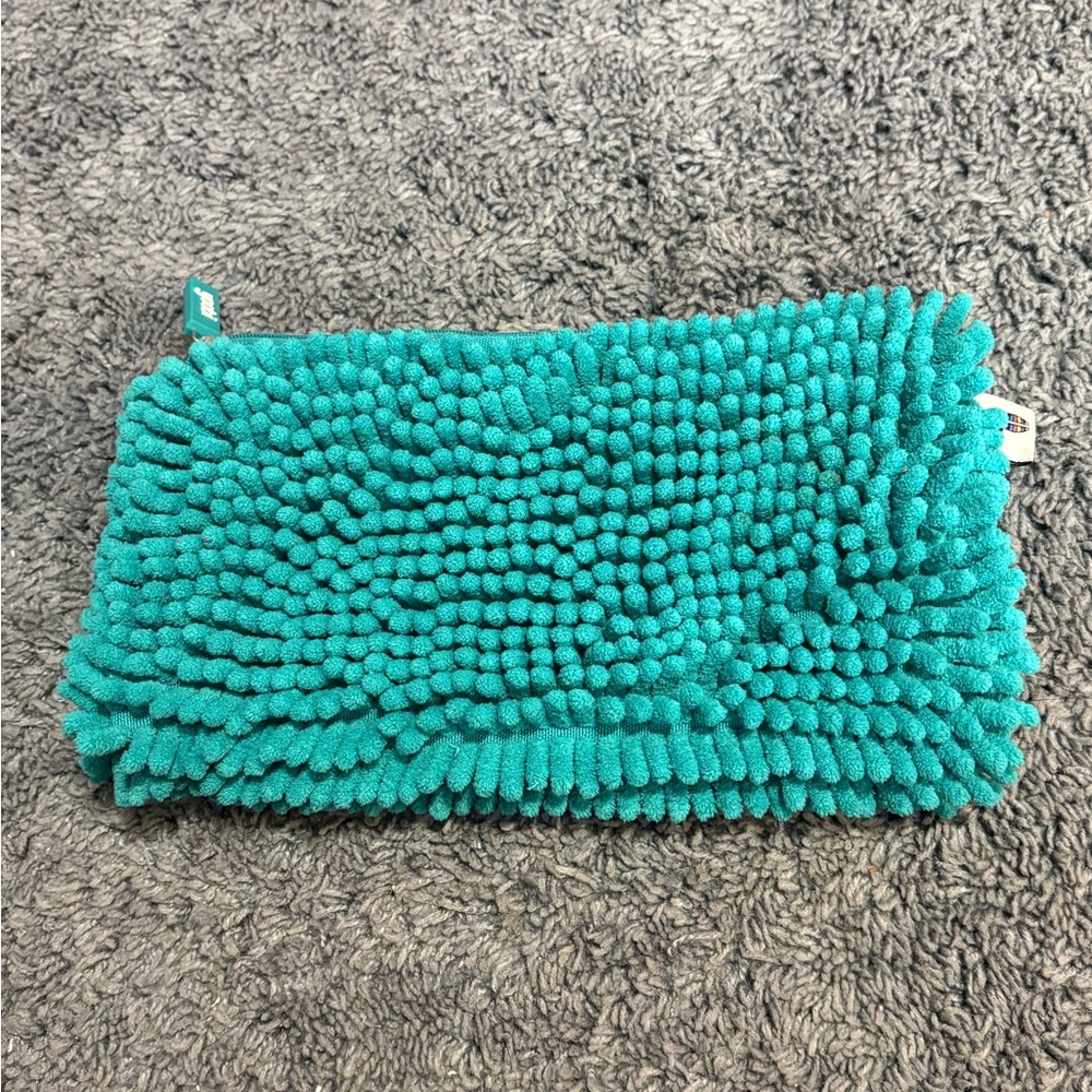 NWOT blue fuzzy Yoobi pouch